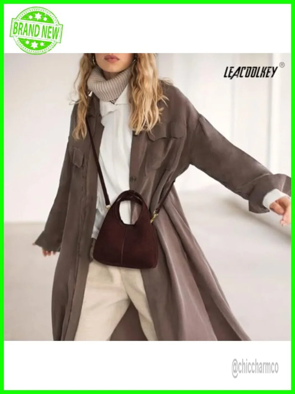Faux Suede Satchel Purse Crossbody Bag Handbag Top Handle Shoulder Bag